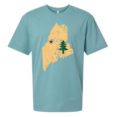 Original Maine State Flag Retro Northern New England Dirigo Sueded Cloud Jersey T-Shirt