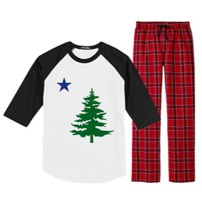 Old Maine State Flag 1901 Pine Tree Star Raglan Sleeve Pajama Set