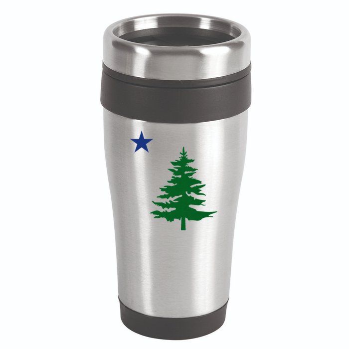 Old Maine State Flag 1901 Pine Tree Star 16oz Travel Tumbler