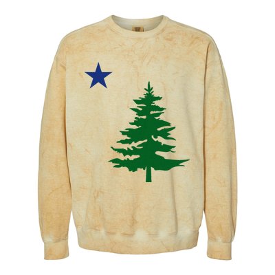 Old Maine State Flag 1901 Pine Tree Star Colorblast Crewneck Sweatshirt