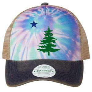 Old Maine State Flag 1901 Pine Tree Star Legacy Tie Dye Trucker Hat