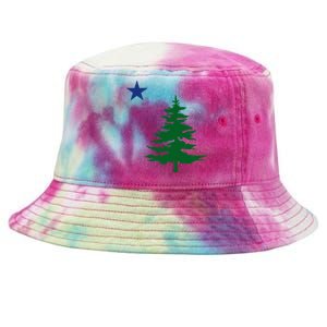 Old Maine State Flag 1901 Pine Tree Star Tie-Dyed Bucket Hat