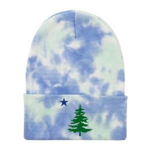 Old Maine State Flag 1901 Pine Tree Star Tie Dye 12in Knit Beanie