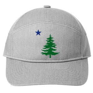 Old Maine State Flag 1901 Pine Tree Star 7-Panel Snapback Hat