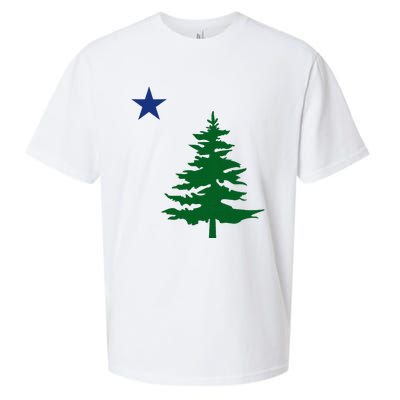 Old Maine State Flag 1901 Pine Tree Star Sueded Cloud Jersey T-Shirt