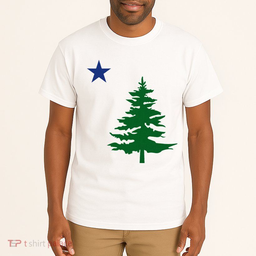 Old Maine State Flag 1901 Pine Tree Star Tall T-Shirt