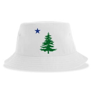 Old Maine State Flag 1901 Pine Tree Star Sustainable Bucket Hat