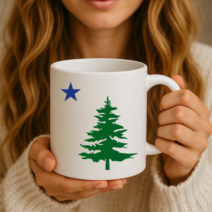 Old Maine State Flag 1901 Pine Tree Star Mug