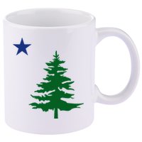 Old Maine State Flag 1901 Pine Tree Star 11oz C Handle Ceramic Mug