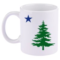 Old Maine State Flag 1901 Pine Tree Star 11oz C Handle Ceramic Mug