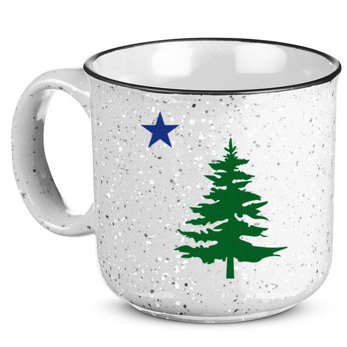 Old Maine State Flag 1901 Pine Tree Star 15oz Campfire Ceramic Mug