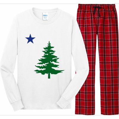 Old Maine State Flag 1901 Pine Tree Star Long Sleeve Pajama Set