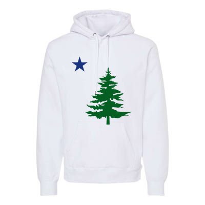 Old Maine State Flag 1901 Pine Tree Star Premium Hoodie