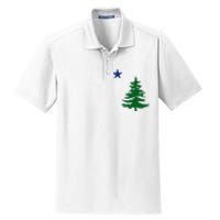 Old Maine State Flag 1901 Pine Tree Star Dry Zone Grid Polo