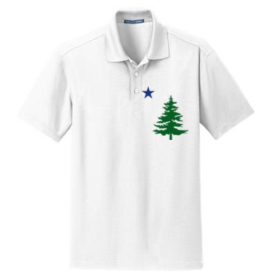 Old Maine State Flag 1901 Pine Tree Star Dry Zone Grid Polo