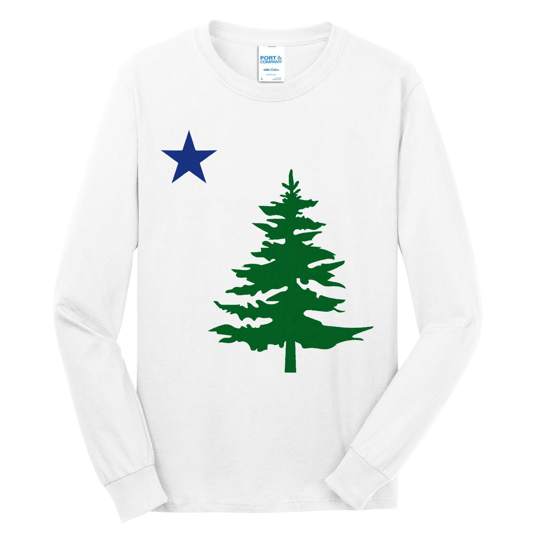 Old Maine State Flag 1901 Pine Tree Star Tall Long Sleeve T-Shirt