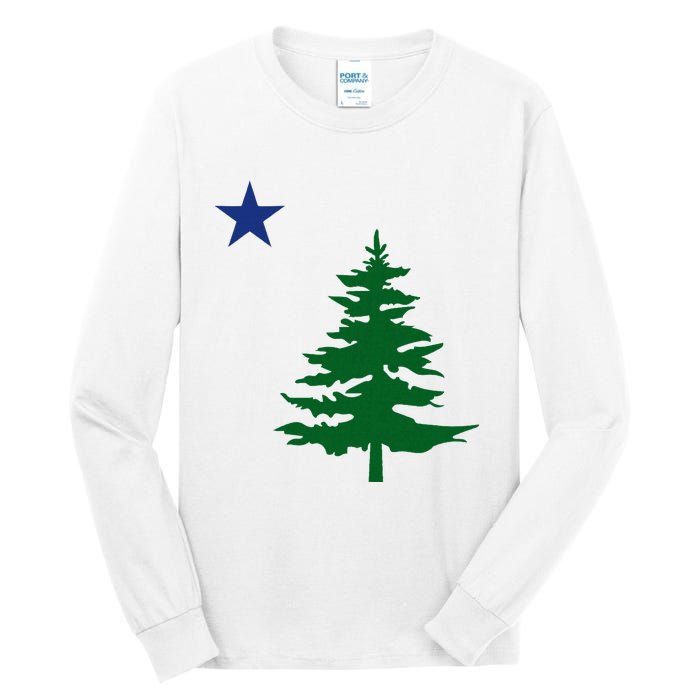 Old Maine State Flag 1901 Pine Tree Star Tall Long Sleeve T-Shirt