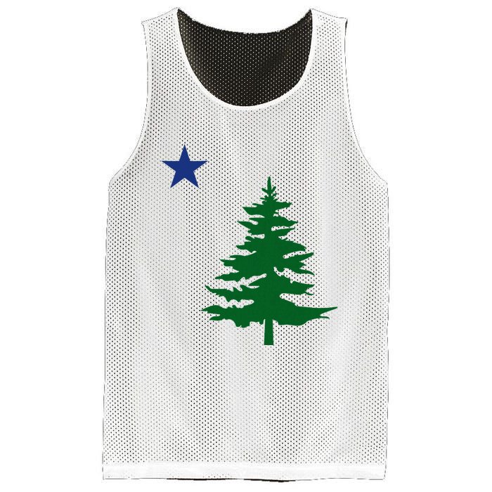 Old Maine State Flag 1901 Pine Tree Star Mesh Reversible Basketball Jersey Tank