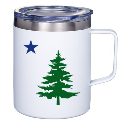 Old Maine State Flag 1901 Pine Tree Star 12oz Stainless Steel Coffee Mug