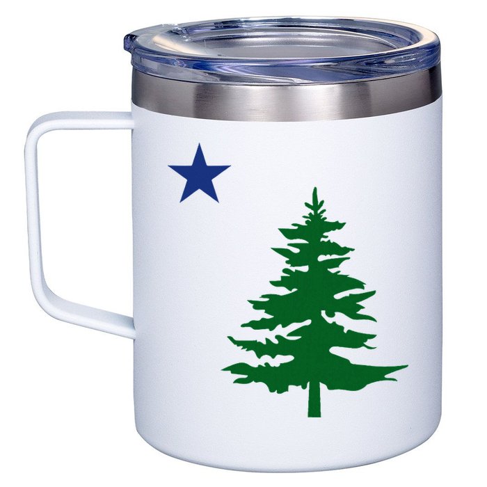 Old Maine State Flag 1901 Pine Tree Star 12oz Stainless Steel Coffee Mug