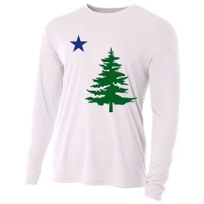 Old Maine State Flag 1901 Pine Tree Star Cooling Performance Long Sleeve Crew