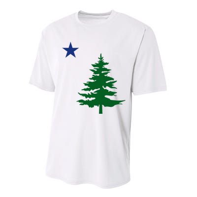 Old Maine State Flag 1901 Pine Tree Star Performance Sprint T-Shirt