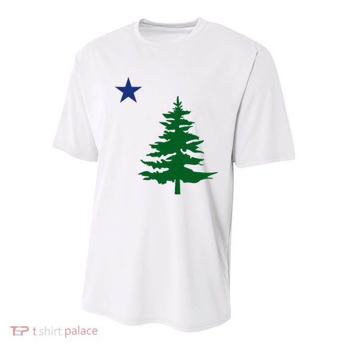 Old Maine State Flag 1901 Pine Tree Star Youth Performance Sprint T-Shirt