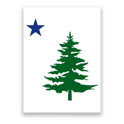 Old Maine State Flag 1901 Pine Tree Star Poster