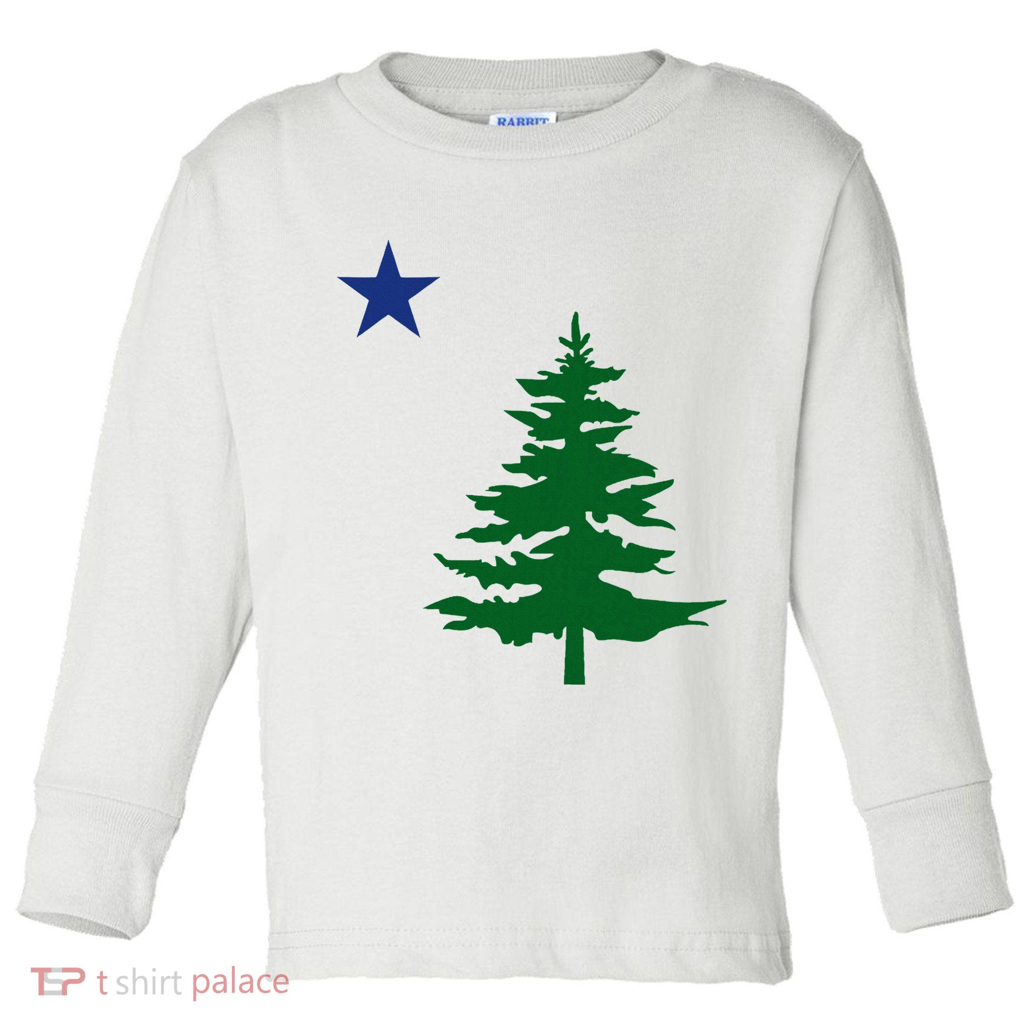 Old Maine State Flag 1901 Pine Tree Star Toddler Long Sleeve Shirt