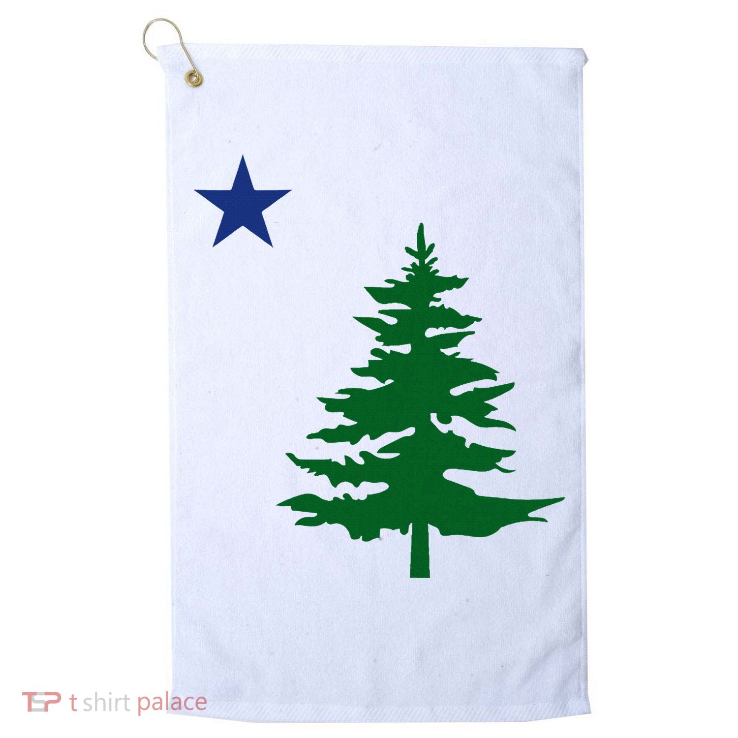 Old Maine State Flag 1901 Pine Tree Star Golf Towel