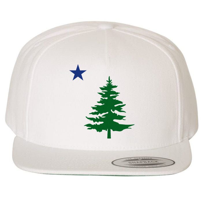 Old Maine State Flag 1901 Pine Tree Star Wool Snapback Cap