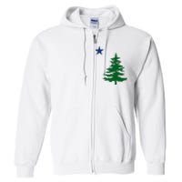 Old Maine State Flag 1901 Pine Tree Star Full Zip Hoodie