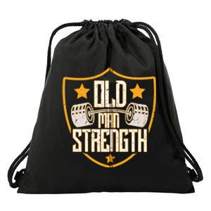 Old Man Strength Gym Father's Day Gift For Dad Zip Hoodie Drawstring Bag