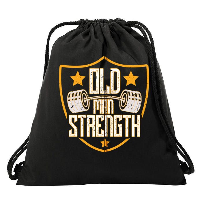 Old Man Strength Gym Father's Day Gift For Dad Zip Hoodie Drawstring Bag