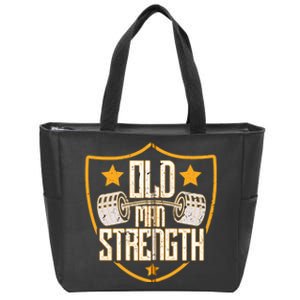 Old Man Strength Gym Father's Day Gift For Dad Zip Hoodie Zip Tote Bag