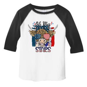 Oh My Stars Cow Highland Cow With 4th July American Flag Cute Gift Toddler Fine Jersey T-Shirt