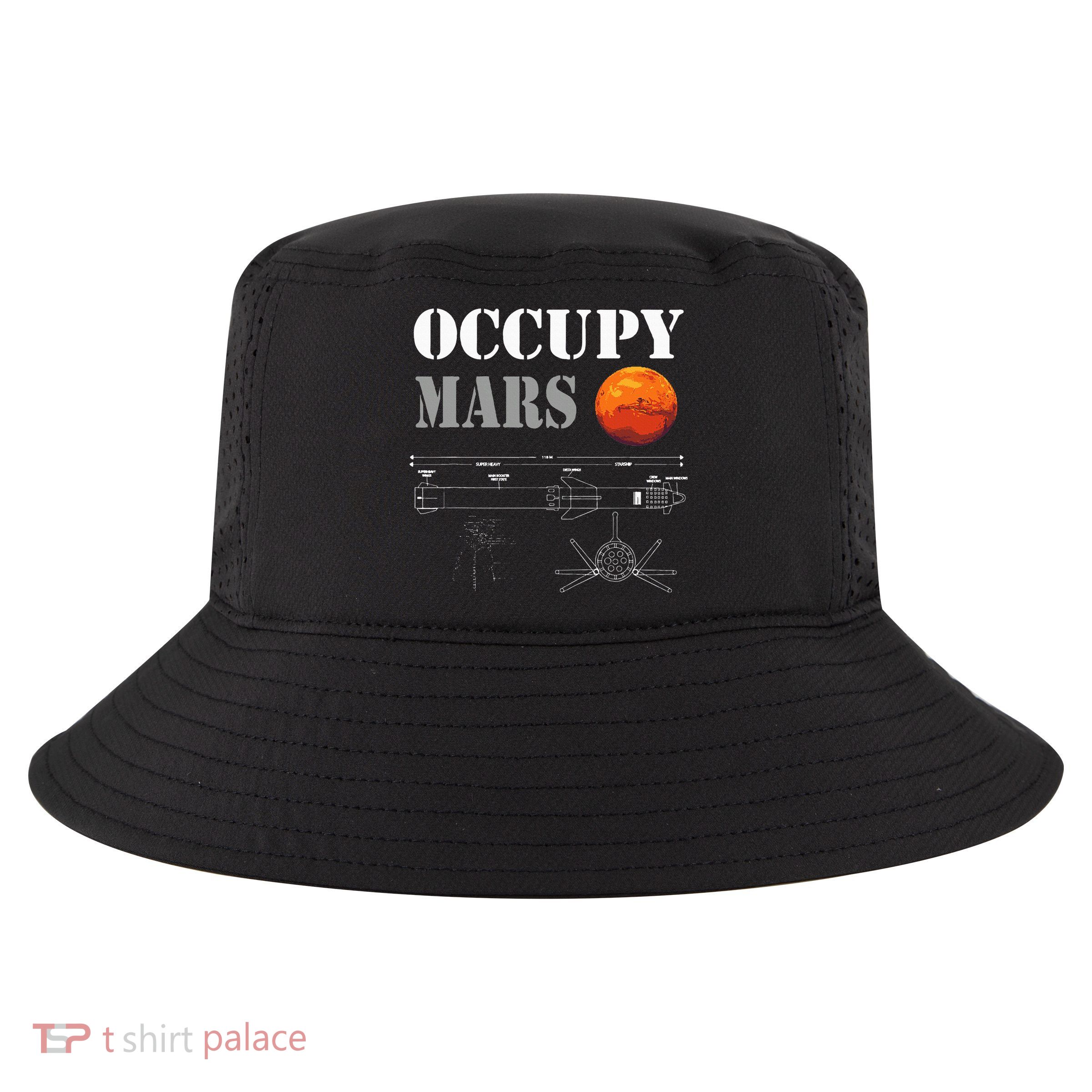 Occupy Mars Starship Rocket Cool Comfort Performance Bucket Hat