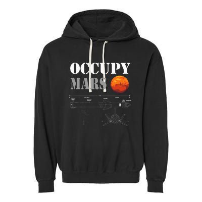 Occupy Mars Starship Rocket Garment-Dyed Fleece Hoodie