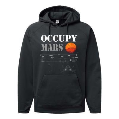 Occupy Mars Starship Rocket Performance Fleece Hoodie