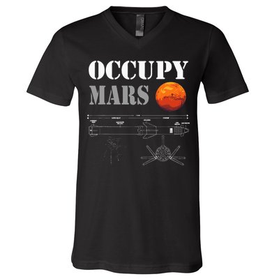 Occupy Mars Starship Rocket V-Neck T-Shirt