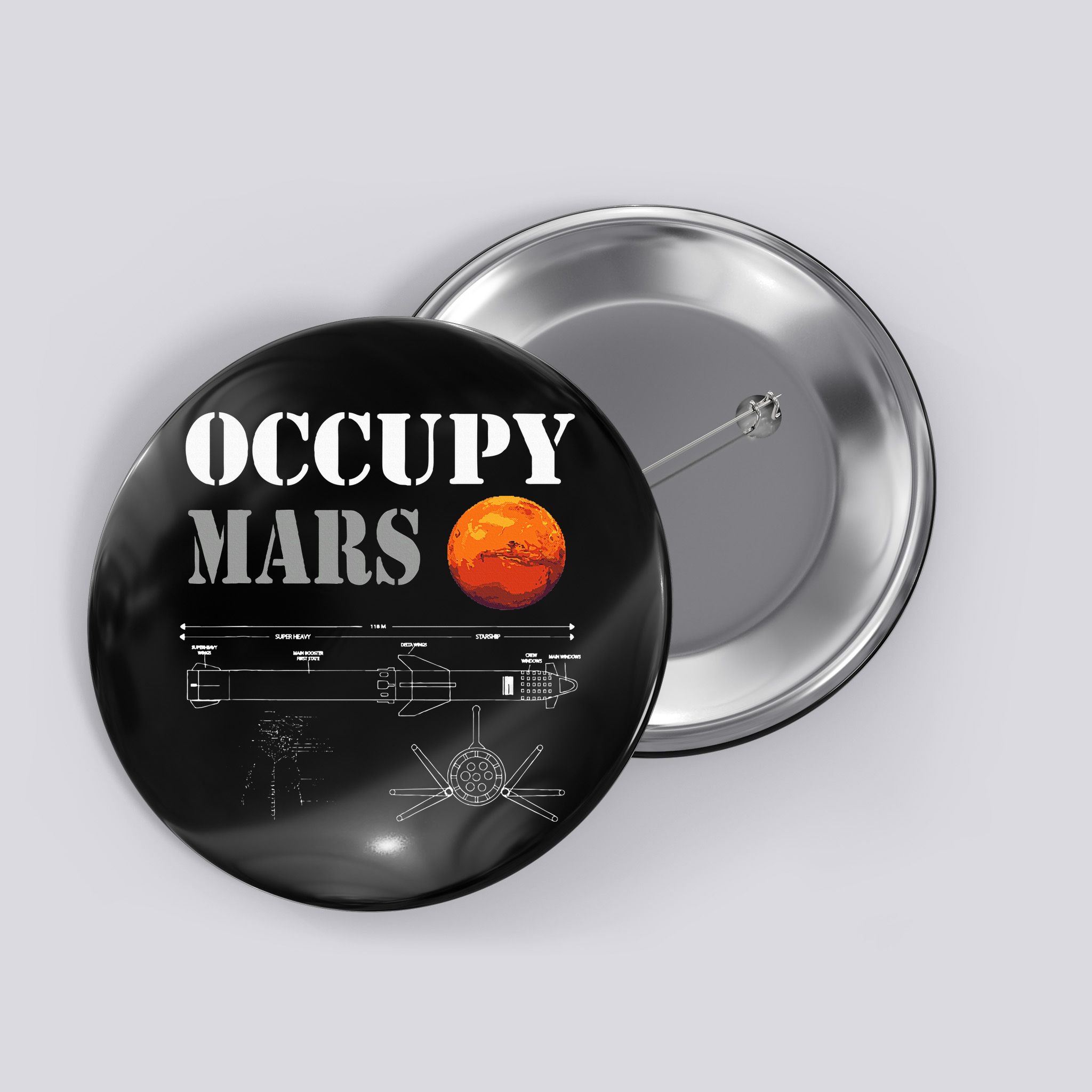 Occupy Mars Starship Rocket Button