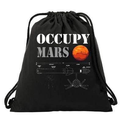 Occupy Mars Starship Rocket Drawstring Bag