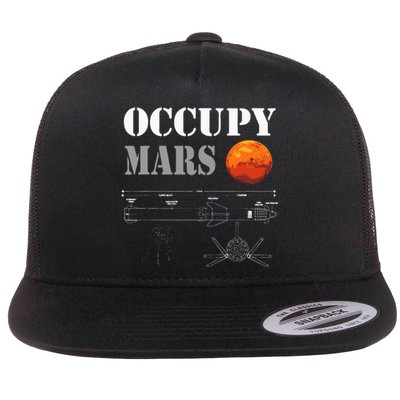 Occupy Mars Starship Rocket Flat Bill Trucker Hat