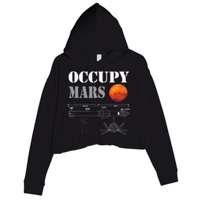 Occupy Mars Starship Rocket Crop Fleece Hoodie