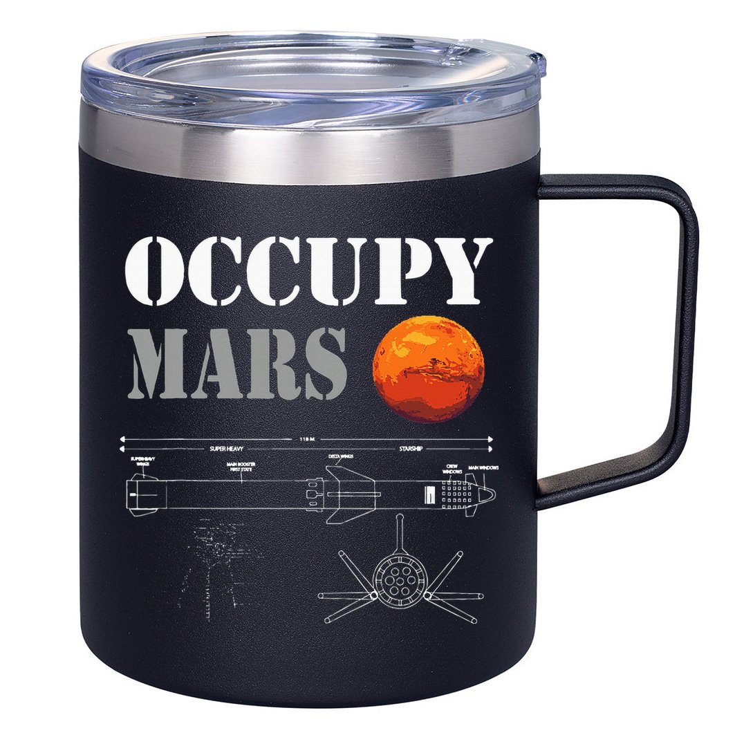 Occupy Mars Starship Rocket 12oz Stainless Steel Coffee Mug