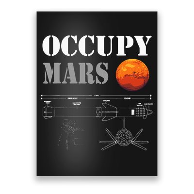 Occupy Mars Starship Rocket Poster
