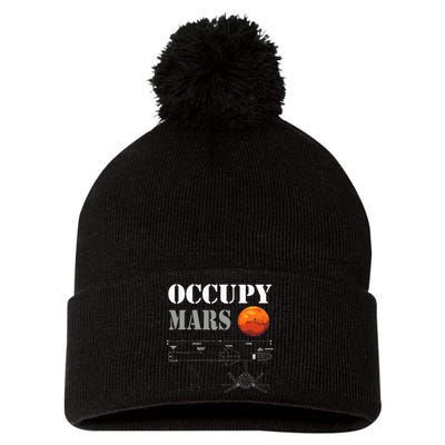 Occupy Mars Starship Rocket Pom Pom 12in Knit Beanie