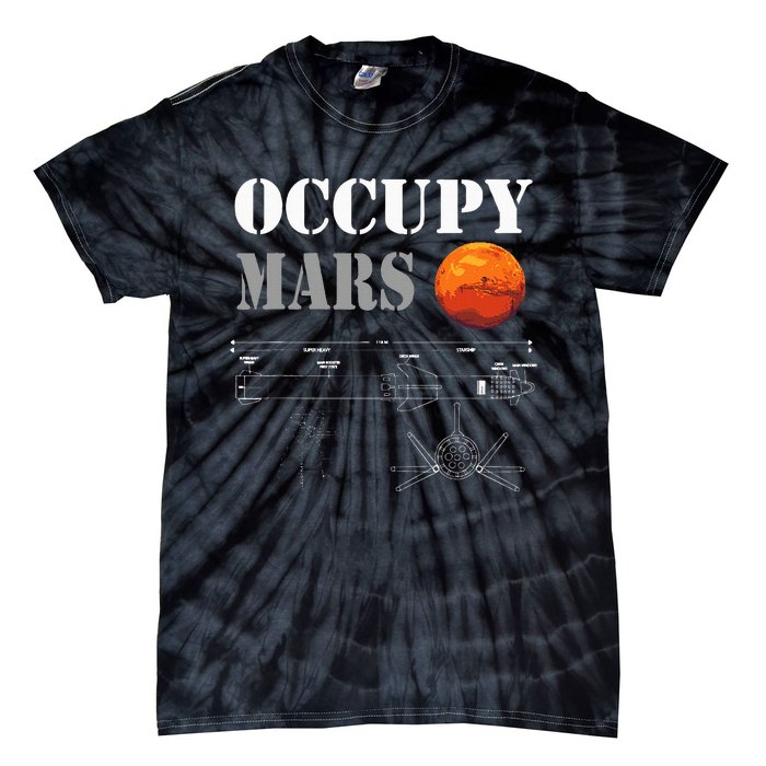 Occupy Mars Starship Rocket Tie-Dye T-Shirt