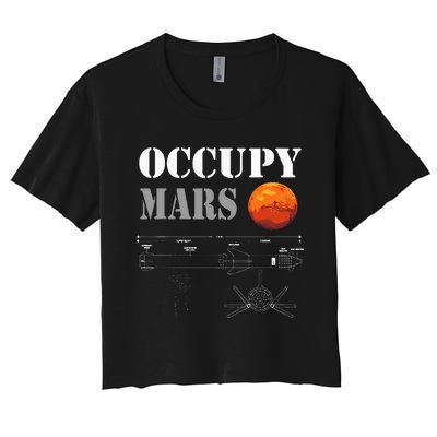 Occupy Mars Starship Rocket Women's Crop Top Tee