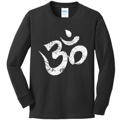 Ohm Meditation Symbol Aum Spiritual Indian Buddhism Omkar Kids Long Sleeve Shirt